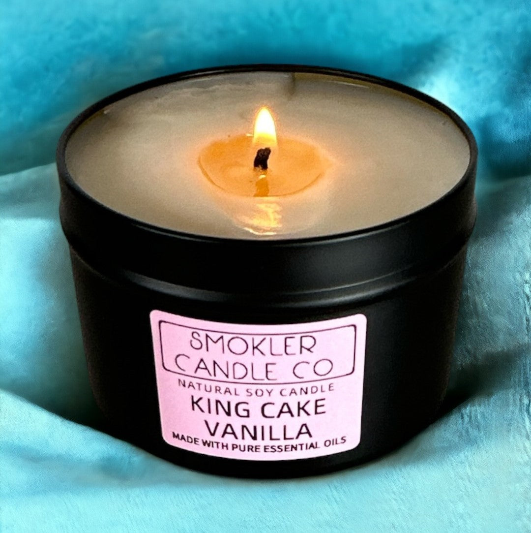 King Cake Vanilla - 7 oz Soy Candle with Essential Oils