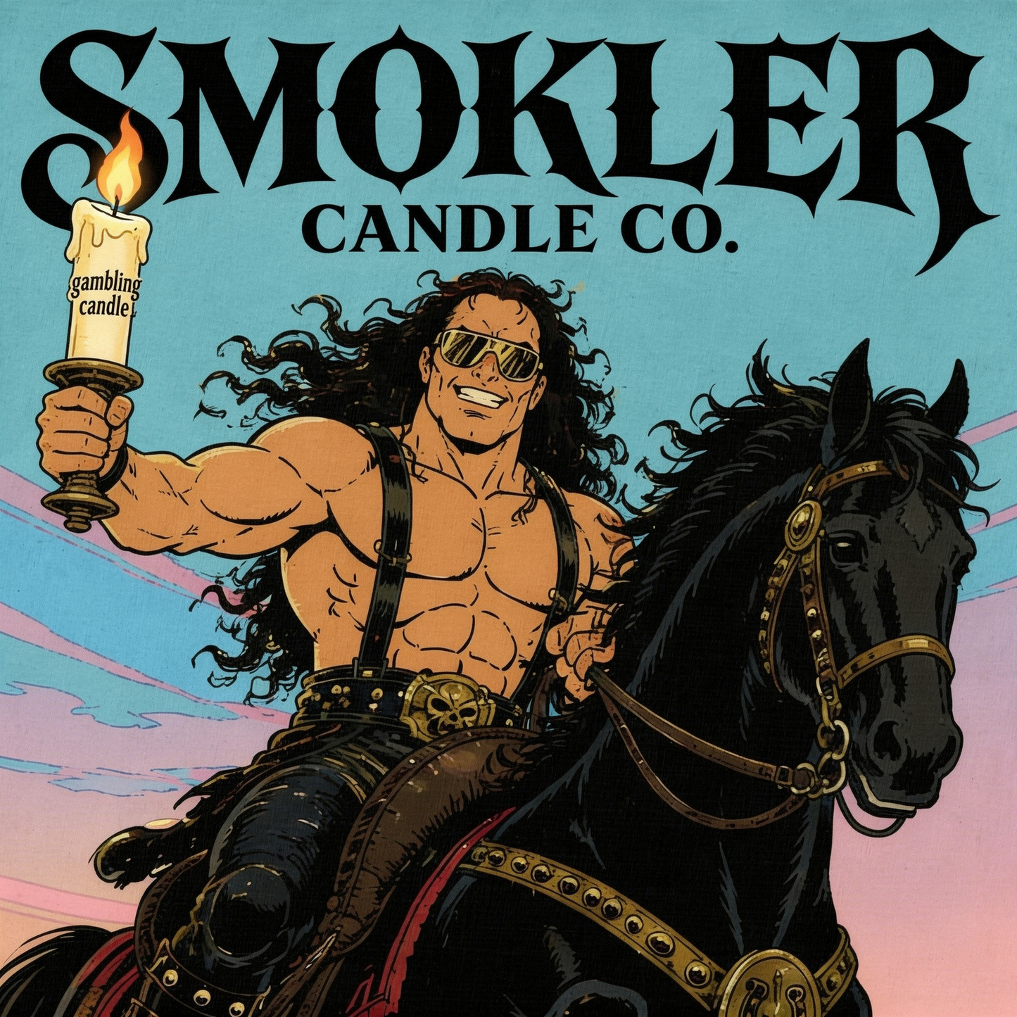 2.5" Sticker Smokler Candle Co Gambling Candle Warrior