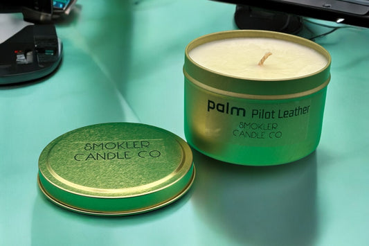 Palm Pilot Leather - 7 oz Soy Candle